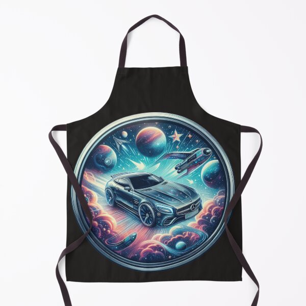 Item preview, Mercedes logo with cosmic planets background wallpaper designed and sold by Expressions-Sel.