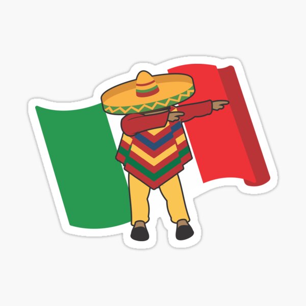 Mexican Poncho Dabbing Cinco De Mayo Sticker By Creativestrike Redbubble 1597