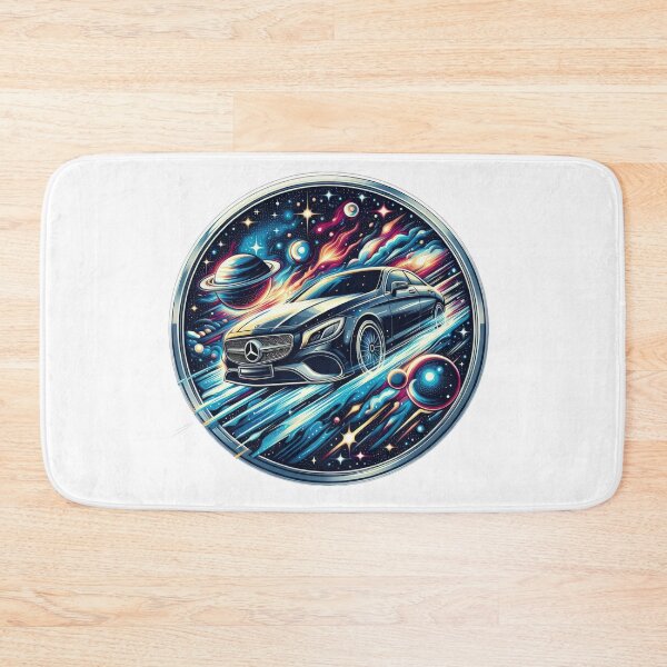 Item preview, black Mercedes logo with cosmic planets background  wallpaper designed and sold by Expressions-Sel.