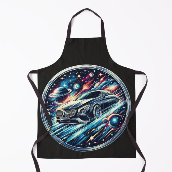 Item preview, black Mercedes logo with cosmic planets background wallpaper designed and sold by Expressions-Sel.