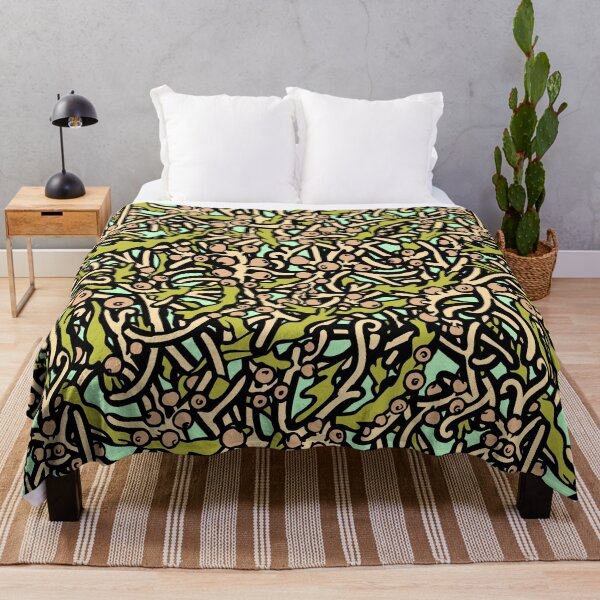 Item preview, Macroalgae Repeating Patterns: Sargassum, black line designed and sold by Chrysasaur.