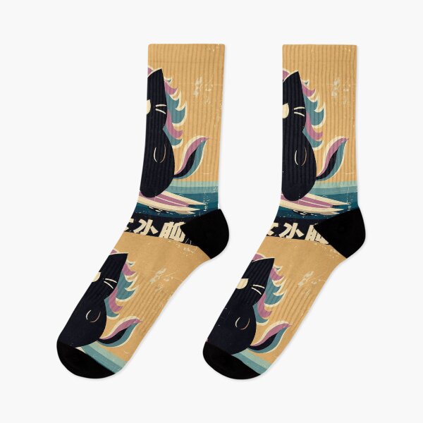 Item preview, Vintage Japanese Black Unicorn Cat Surfer designed and sold by IAPICTURE.