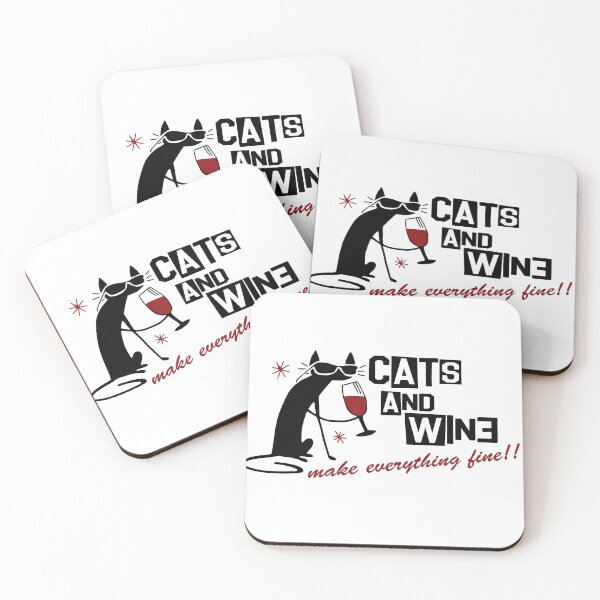 Item preview, Cats and wine make everything fine designed and sold by basuritas.