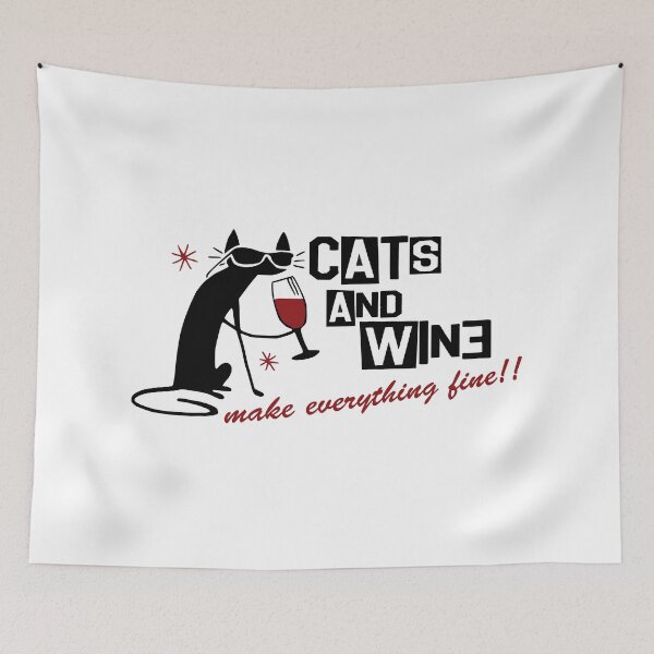 Item preview, Cats and wine make everything fine designed and sold by basuritas.