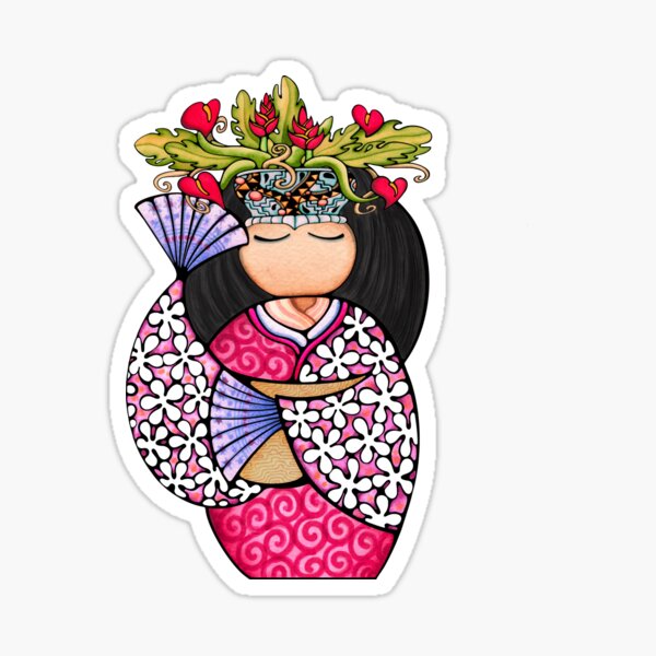 Item preview, Japanese Kokeshi Geisha Doll Japan Girl Kimono Art designed and sold by Holly Kitaura.