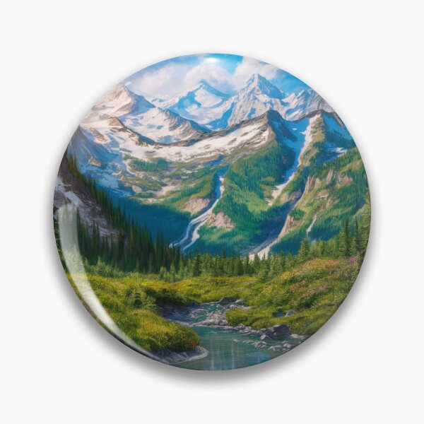 Item preview, Majestic Mountain Escape, Serene Landscape Art Print designed and sold by 1089authentic.