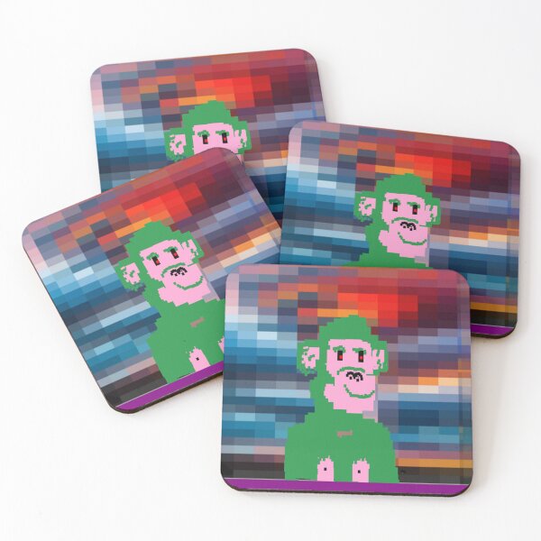 Item preview, Pixel Green Monkey Illustration designed and sold by 3triadstore.