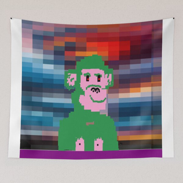 Item preview, Pixel Green Monkey Illustration designed and sold by 3triadstore.