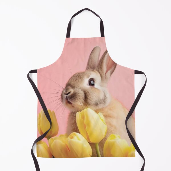 Item preview, Cute rabbit amound yellow tulips designed and sold by MoonCatLab.