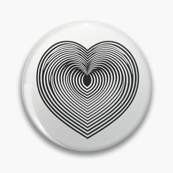 Item preview, Monochromatic heart with optical illusions designed and sold by ArtemisDesignAI.