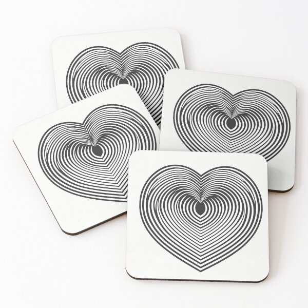 Item preview, Monochromatic heart with optical illusions designed and sold by ArtemisDesignAI.