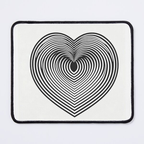 Item preview, Monochromatic heart with optical illusions designed and sold by ArtemisDesignAI.