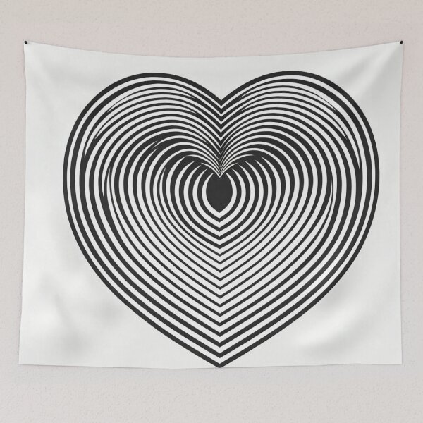 Item preview, Monochromatic heart with optical illusions designed and sold by ArtemisDesignAI.
