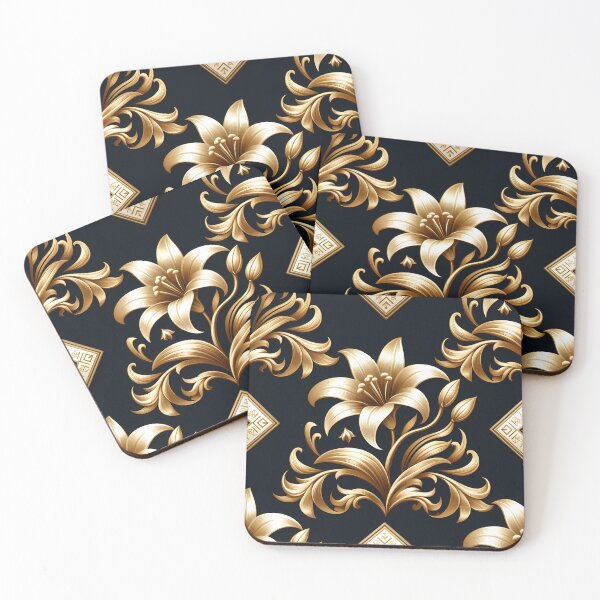 Item preview, Golden Floral Elegance on Black designed and sold by aminz4.