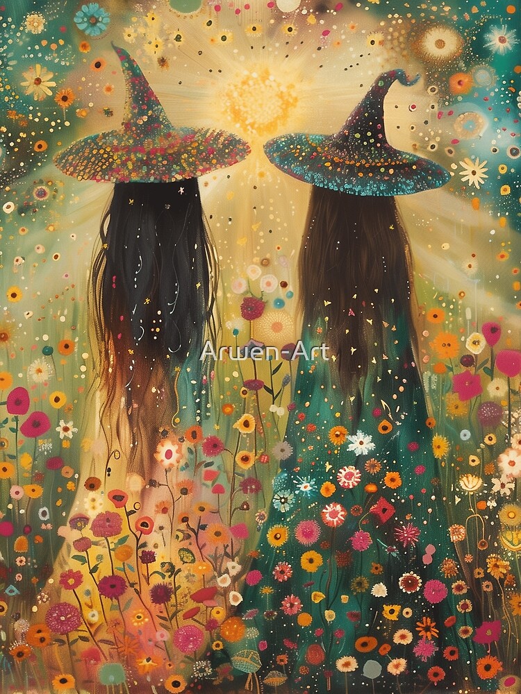 Thumbnail 3 of 3, Photographic Print, Witches Watch The Summer Solstice Wildflowers Witchcraft Floral Painting designed and sold by Arwen-Art.
