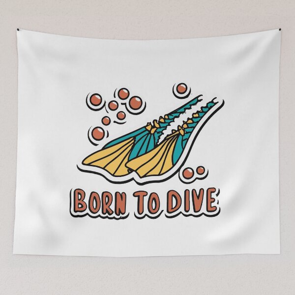 Item preview, Born to Dive - Dynamic Scuba Fins Sticker designed and sold by NiftyWrx.