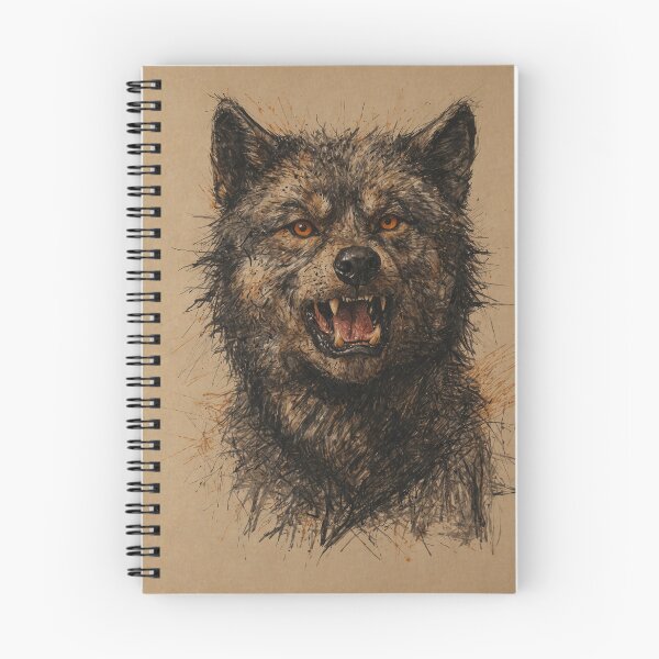 Item preview, Vintage pencil wolf designed and sold by PatternPuppy.