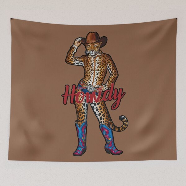 Item preview, Rodeo Cat Leopard Cheetah Howdy Cowgirl Boots Hat designed and sold by JediKittenWars.