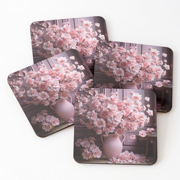 Item preview, "Pink Vase with Beautiful Pink Flowers: Elegant Floral Decor" designed and sold by Bohospiritart.