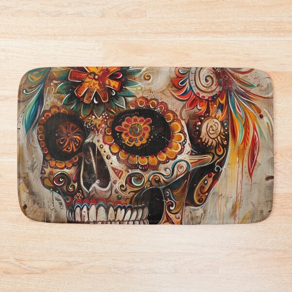 Item preview, Day of the Dead Skull Painting Grey 1 designed and sold by AstroRisq.