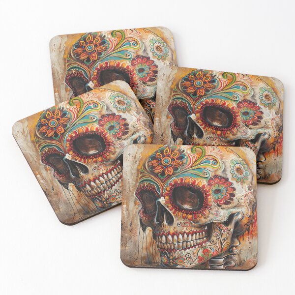 Item preview, Day of the Dead Skull Painting Grey 2 designed and sold by AstroRisq.