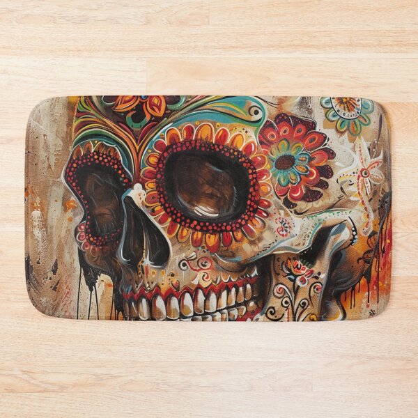 Item preview, Day of the Dead Skull Painting Grey 2 designed and sold by AstroRisq.