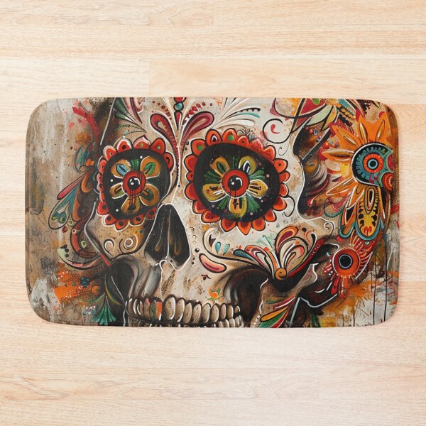 Item preview, Day of the Dead Skull Painting Grey 3 designed and sold by AstroRisq.