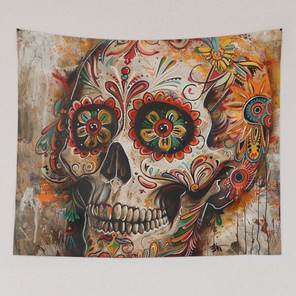 Item preview, Day of the Dead Skull Painting Grey 3 designed and sold by AstroRisq.