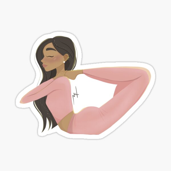 Dhanurasana Girl Pegatina
