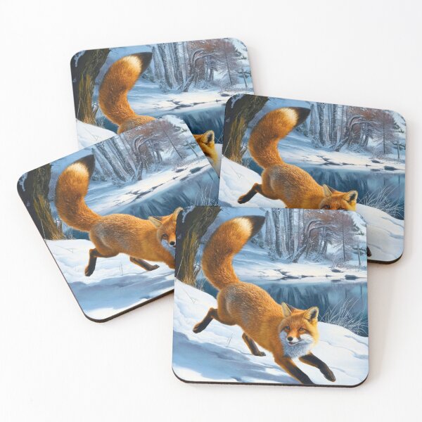Artikelvorschau, Fuchs-Porträt. Winterfuchs, Fuchs im Schnee, Fuchs-Malerei, Michelangelo-Stil entworfen und verkauft von FoxVibes.