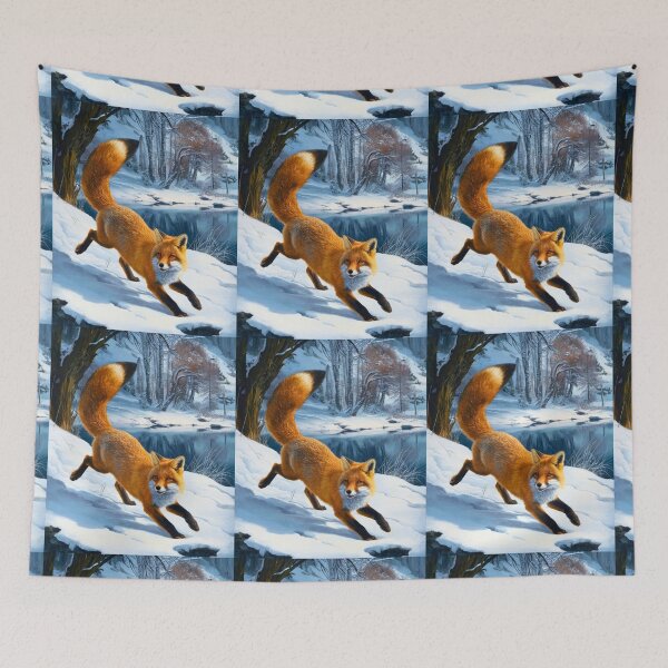 Artikelvorschau, Fuchs-Porträt. Winterfuchs, Fuchs im Schnee, Fuchs-Malerei, Michelangelo-Stil entworfen und verkauft von FoxVibes.
