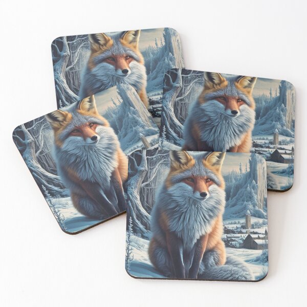 Item preview, Fox Portrait. Winter fox, fox in the snow, fox painting, Michelangelo style designed and sold by FoxVibes.