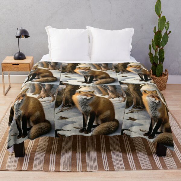 Item preview, Fox Portrait. Winter fox, fox in the snow, fox painting, Michelangelo style designed and sold by FoxVibes.