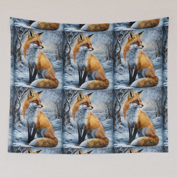 Artikelvorschau, Fuchs-Porträt. Winterfuchs, Fuchs im Schnee, Fuchs-Malerei, Michelangelo-Stil entworfen und verkauft von FoxVibes.