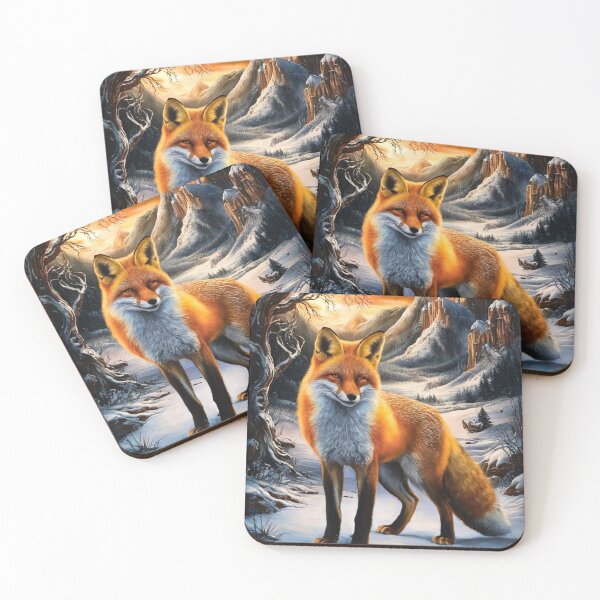 Artikelvorschau, Fuchs-Porträt. Winterfuchs, Fuchs im Schnee, Fuchs-Malerei, Michelangelo-Stil entworfen und verkauft von FoxVibes.