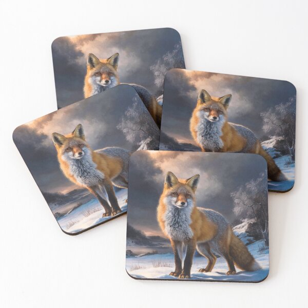 Artikelvorschau, Fuchs-Porträt. Winterfuchs, Fuchs im Schnee, Fuchs-Malerei, Michelangelo-Stil entworfen und verkauft von FoxVibes.