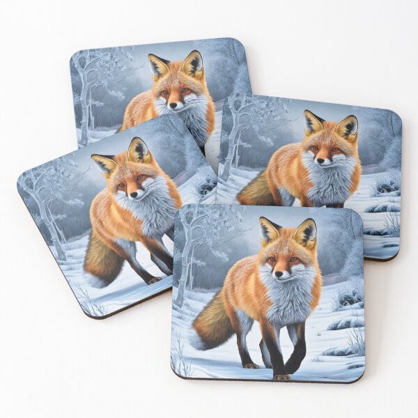 Item preview, Fox Portrait. Winter fox, fox in the snow, fox painting, Michelangelo style designed and sold by FoxVibes.
