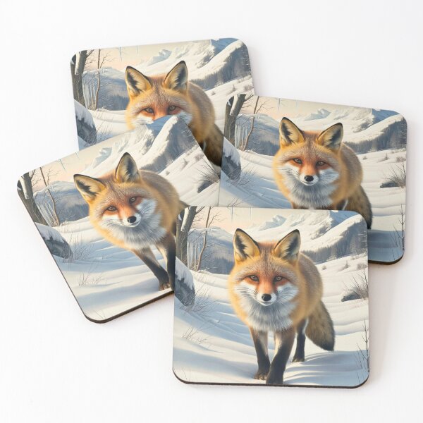 Item preview, Fox Portrait. Winter fox, fox in the snow, fox painting, Michelangelo style designed and sold by FoxVibes.