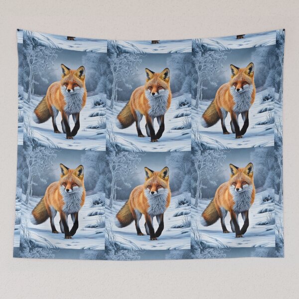 Artikelvorschau, Fuchs-Porträt. Winterfuchs, Fuchs im Schnee, Fuchs-Malerei, Michelangelo-Stil entworfen und verkauft von FoxVibes.