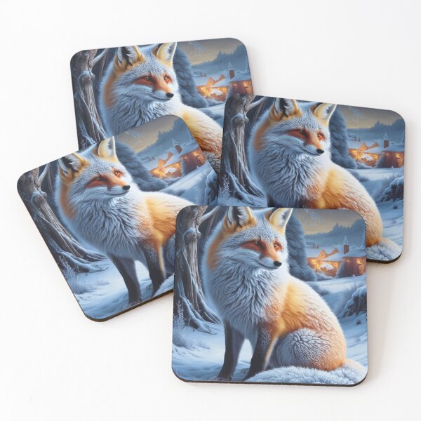 Artikelvorschau, Fuchs-Porträt. Winterfuchs, Fuchs im Schnee, Fuchs-Malerei, Michelangelo-Stil entworfen und verkauft von FoxVibes.