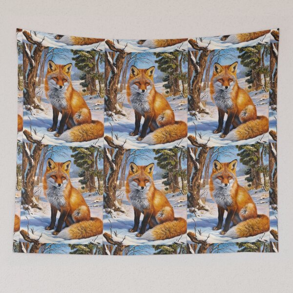 Artikelvorschau, Fuchs-Porträt. Winterfuchs, Fuchs im Schnee, Fuchs-Malerei, Michelangelo-Stil entworfen und verkauft von FoxVibes.