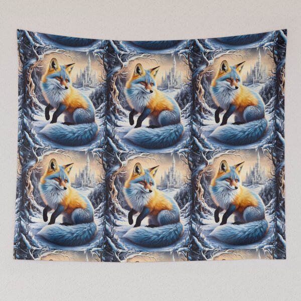 Item preview, Fox Portrait. Winter fox, fox in the snow, fox painting, Michelangelo style designed and sold by FoxVibes.