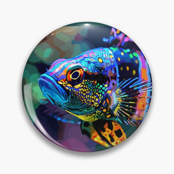 Item preview, Colorful vibrant African OB Peacock Cichild  designed and sold by Artbyminga.