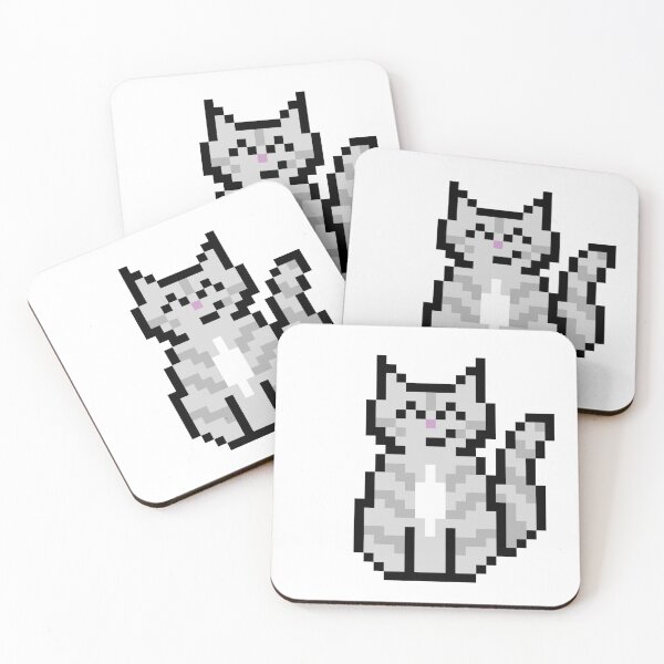 Item preview, Grey Tabby Cat Pixel Art designed and sold by bugpixels.