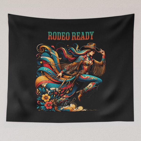 Item preview, Retro Vintage Rodeo Ready Western Cowgirl Colorful  designed and sold by AnalajiaDesigns.