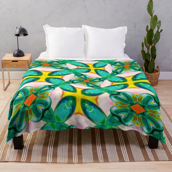 Item preview, Abstract Green Flowers Pattern designed and sold by Patternflower.