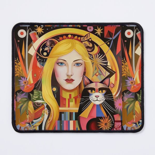 Item preview, Beautiful girl with a cat. designed and sold by Natalia-Vlad.