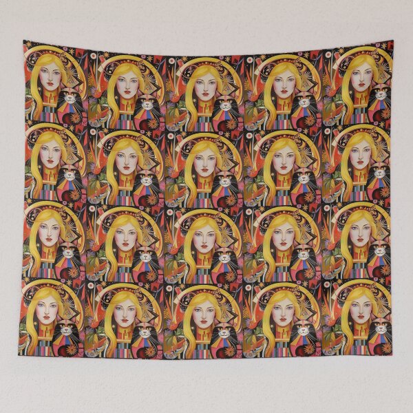 Item preview, Beautiful girl with a cat. designed and sold by Natalia-Vlad.