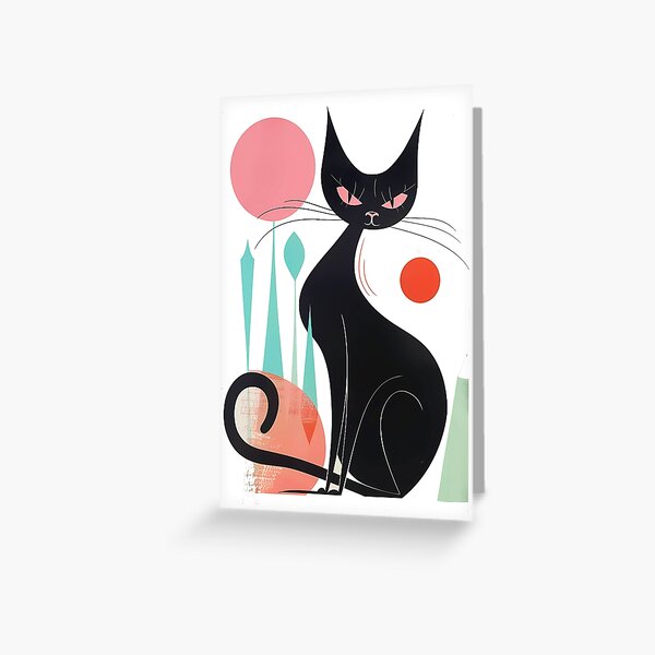Item preview, Black Cat Mid Century Modern Atomic Cat designed and sold by DigitalEffects.