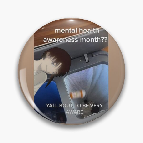 Item preview, Mental Health Awareness Month Funny Lain Meme Design designed and sold by MerikuroCreates.